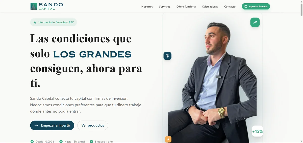 Captura real de Sando Capital: las condiciones que solo los grandes consiguen, ahora para ti.